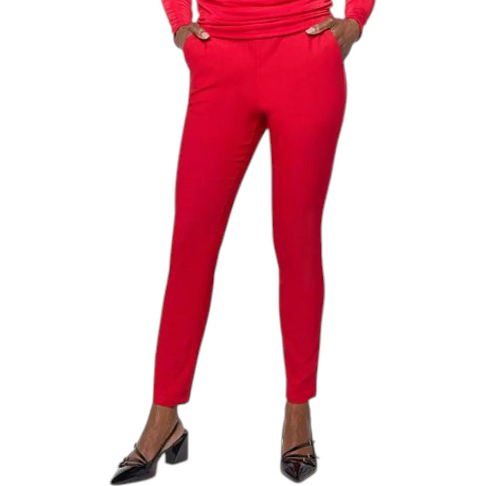 Nina Leonard Women's Millennium Knit Narrow Leg Pull-On Pant Real Red - Petite